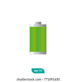 Battery icon, charge symbol. Flat vector sign isolated on white background. Used for web and graphic design, mobile app etc