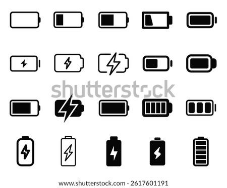Battery Icon, Charge Battery Icon Vector