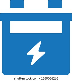 icono de la batería. vector de icono de carga (versión azul)
