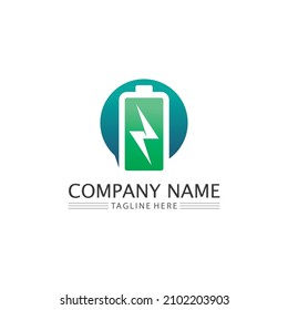 Battery icon and charging, charge indicator Vector logo design level Battery Energy Power running low up status batteries set logo Charge level illustration