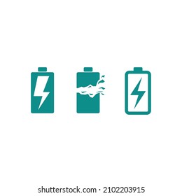 Battery icon and charging, charge indicator Vector logo design level Battery Energy Power running low up status batteries set logo Charge level illustration