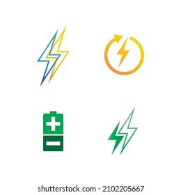 Icono de la batería y carga, indicador de carga Nivel de diseño del logotipo del vector Batería Energía Energía Energía funcionamiento de baterías de estado bajo conjunto logotipo Ilustración del nivel de carga