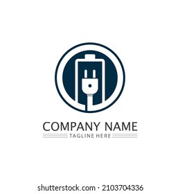 Icono de la batería y carga, indicador de carga Nivel de diseño del logotipo del vector Batería Energía Energía Energía funcionamiento de baterías de estado bajo conjunto logotipo Ilustración del nivel de carga