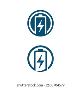 Battery icon and charging, charge indicator Vector logo design level Battery Energy Power running low up status batteries set logo Charge level illustration
