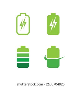 Battery icon and charging, charge indicator Vector logo design level Battery Energy Power running low up status batteries set logo Charge level illustration