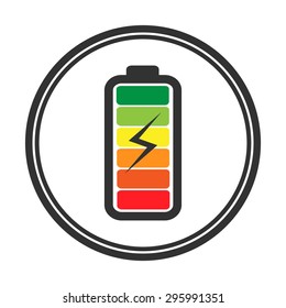Battery icon. Battery charging icon. Battery charge level indicators. Vector. Illustration.