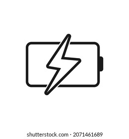 battery icon is charging on white background