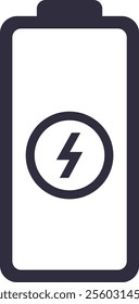 Battery icon is charging, symbolizing energy storage, power supply, and electrical potential, essential for powering electronic devices and systems