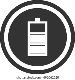 Battery icon ,circle sign design
