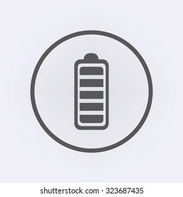 Battery icon in circle . Vector illustration