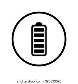 Battery icon in circle . Vector illustration