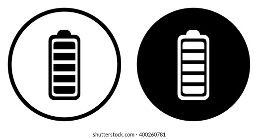 Battery icon in circle . Vector illustration