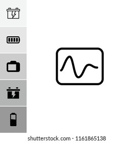 Battery icon. collection of 6 battery filled and outline icons such as camera display. editable battery icons for web and mobile.