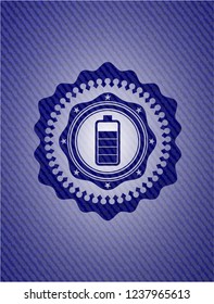 battery icon with denim texture