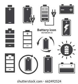 battery icon design on isolate white background. vector illustration.