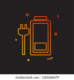 Battery icon design vector