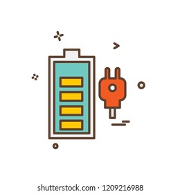 Battery icon design vector