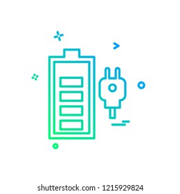 Battery icon design vector