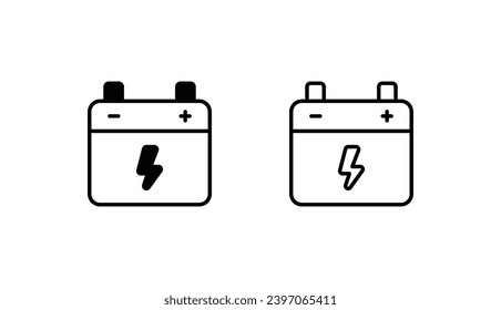 Diseño de icono de batería con ilustración de fondo blanco