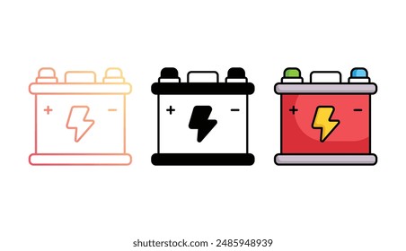 battery icon design with white background stock illustration