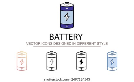 Battery icon design with white background stock illustration