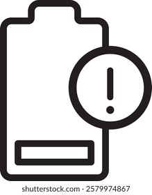 Battery icon design with white background, Simple, flat design for web or mobile app
