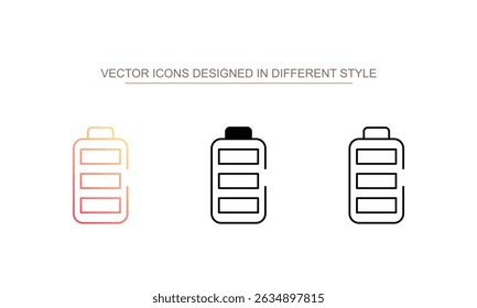 Battery icon design with white background stock illustration