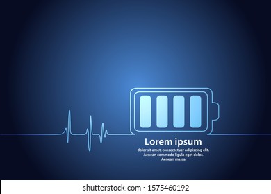 Battery Icon in digital background, battery Supply Concept Background, Energy Efficiency and  Power Concept