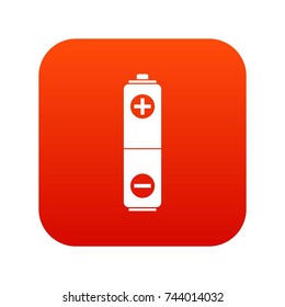 Battery icon digital red for any design isolated on white vector illustration