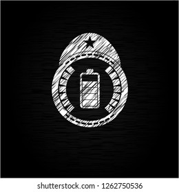 battery icon drawn on a blackboard