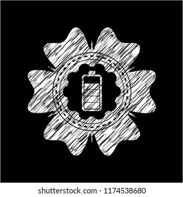 battery icon drawn on a chalkboard