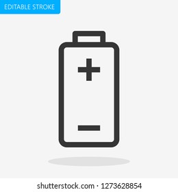 Battery Icon Editable Stroke. Pixel Perfect. - Vector