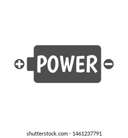 Battery Icon Electrical Power Supply Symbol Isolated Charger Technology Vector Illustration