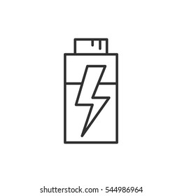 Battery icon with electricity