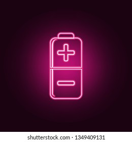 battery icon. Elements of Ecology in neon style icons. Simple icon for websites, web design, mobile app, info graphics