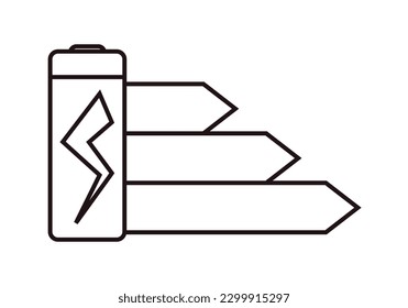 Akkusymbol mit Energieeffizienzdiagramm.