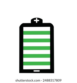 Battery icon and energy level indicator. vector illustration.
