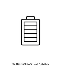 Battery icon featuring full charge, minimalistic design energy concept