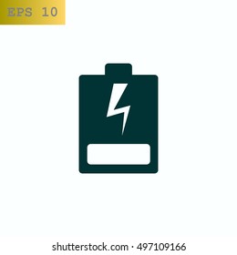 battery icon flat .