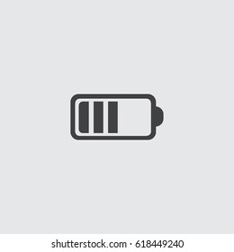 Battery icon in a flat design in black color. Vector illustration eps10