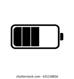 Battery icon in a flat design in black color. Vector illustration eps10