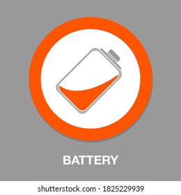 battery icon. flat illustration of battery vector icon for web