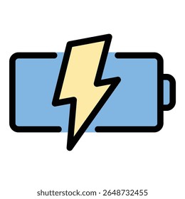 Ilustração em estilo de linha plana do ícone da bateria que representa o status e o consumo de energia, adequado para interfaces de dispositivos, painéis de tecnologia e designs de produtos eletrônicos