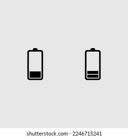 battery icon flat and outline set isolated vector illustration
