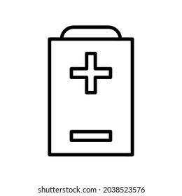 Batteriesymbol. Flaches Piktogramm für Web. Zeilenhub. Einfaches Akkumulatorsymbol einzeln auf weißem Hintergrund. Umrissvektor eps10
