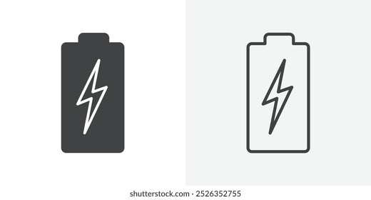 Icono de batería plano y diseño de conjunto simple