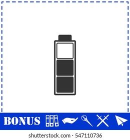 Battery icon flat. Simple vector symbol and bonus icon