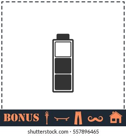 Battery icon flat. Simple vector symbol and bonus icon