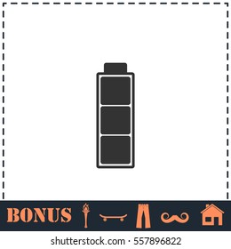 Battery icon flat. Simple vector symbol and bonus icon