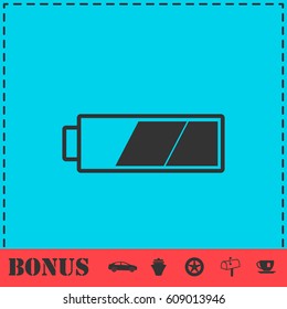 Battery icon flat. Simple vector symbol and bonus icon